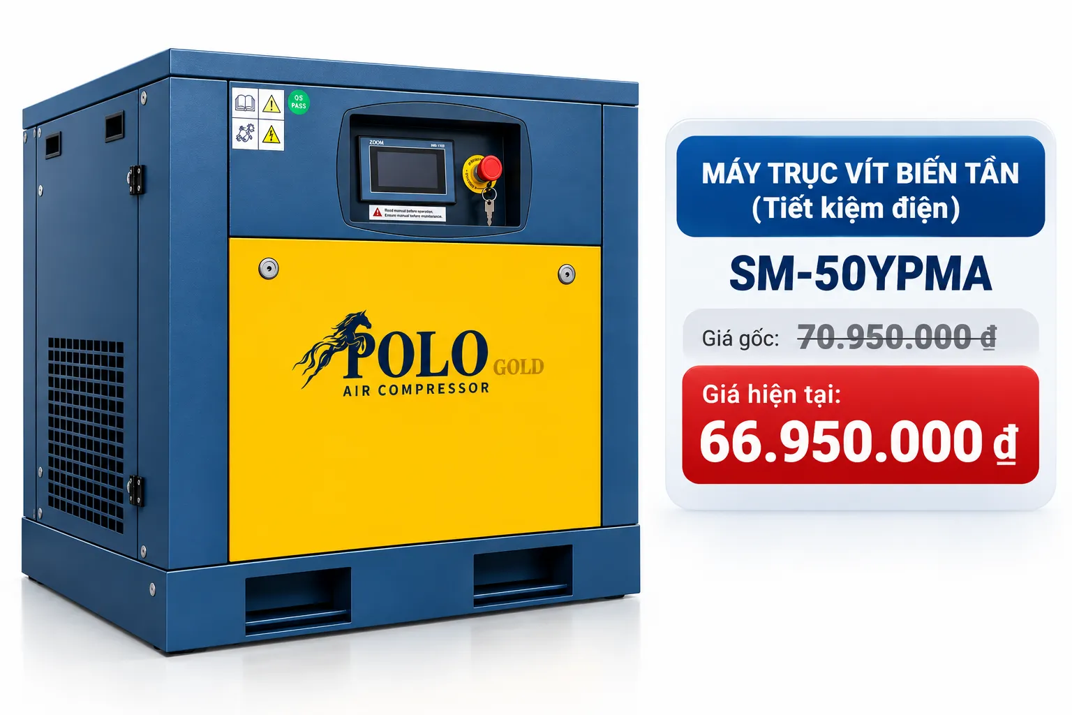 MÁY TRỤC VÍT BIẾN TẦN (Tiết Kiệm Điện ) SM-50YPMA 20 Máy trục vít biến tần SM-50YPMA – công suất 50HP