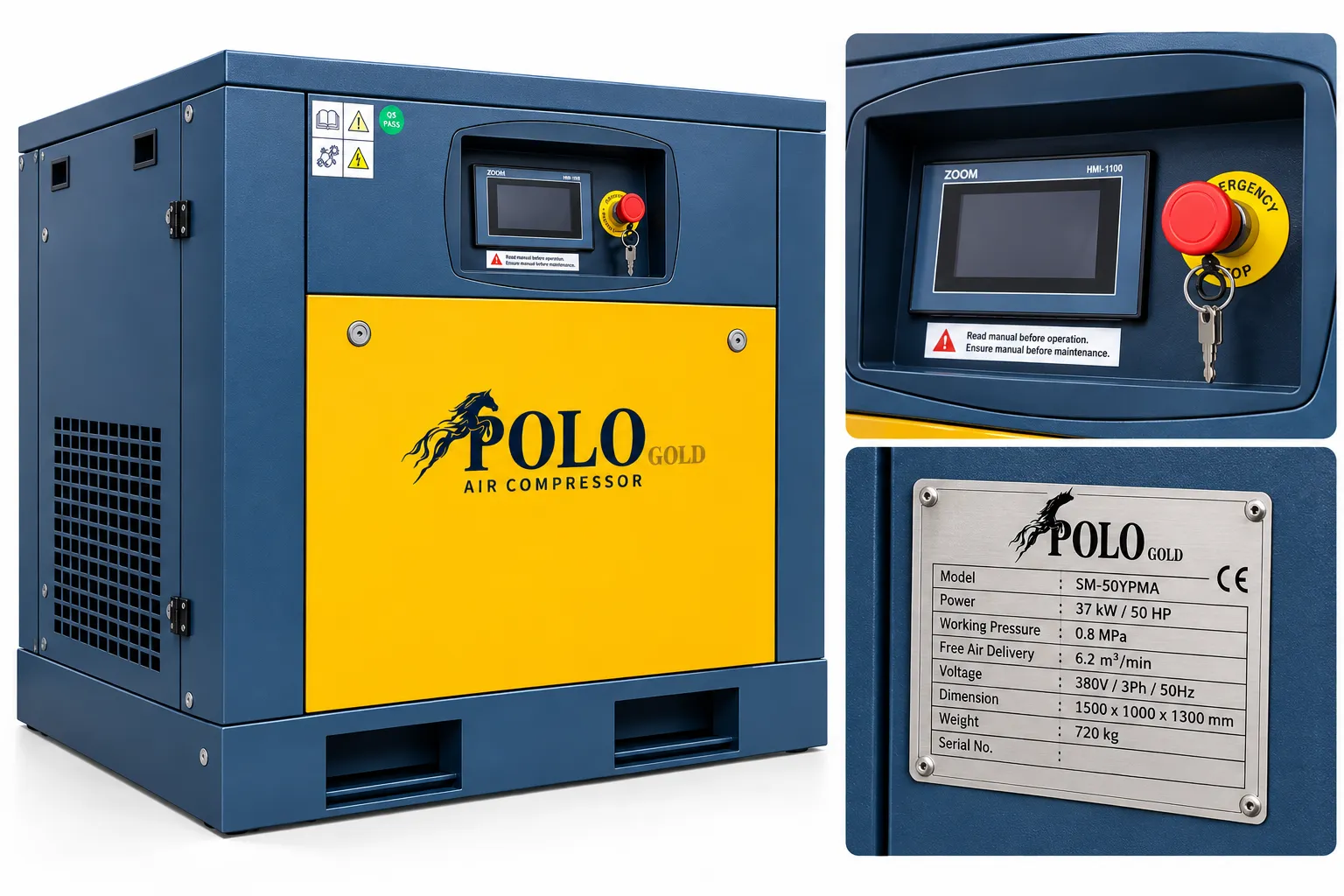 MÁY TRỤC VÍT BIẾN TẦN (Tiết Kiệm Điện ) SM-50YPMA 17 Thông số kỹ thuật máy nén khí SM-50YPMA