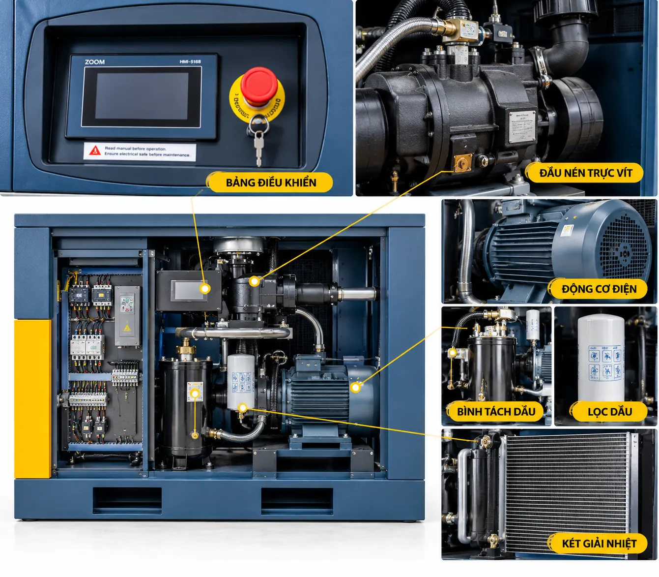 MÁY TRỤC VÍT BIẾN TẦN (Tiết Kiệm Điện) ZQV-30-8 16 Cấu tạo và các bộ phận chính của máy ZQV-30-8