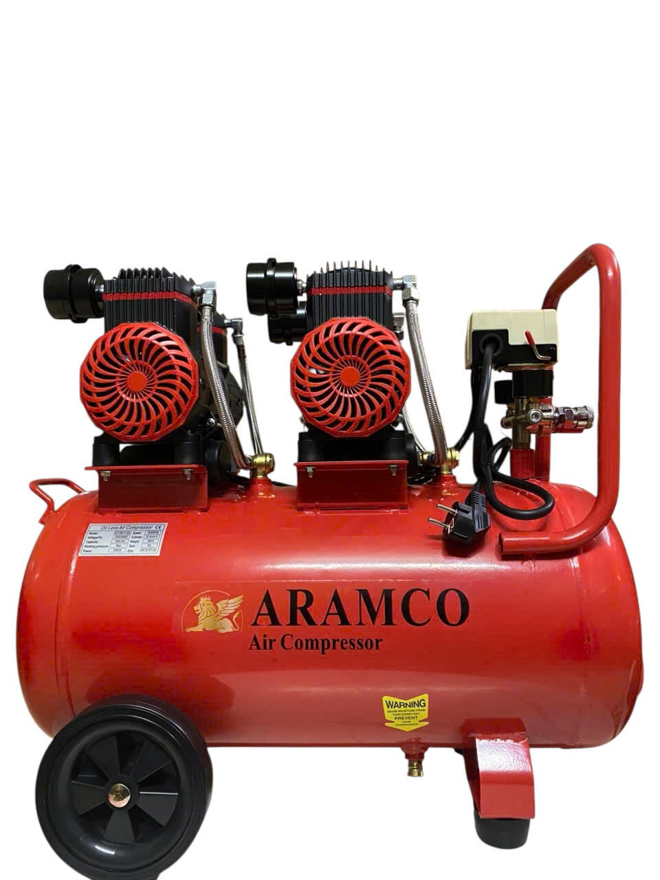 Máy nén khí không dầu Aramco JC1280*2 - 50L 1 Máy nén khí không dầu ARAMCO JC1280*2 dung tích 50L