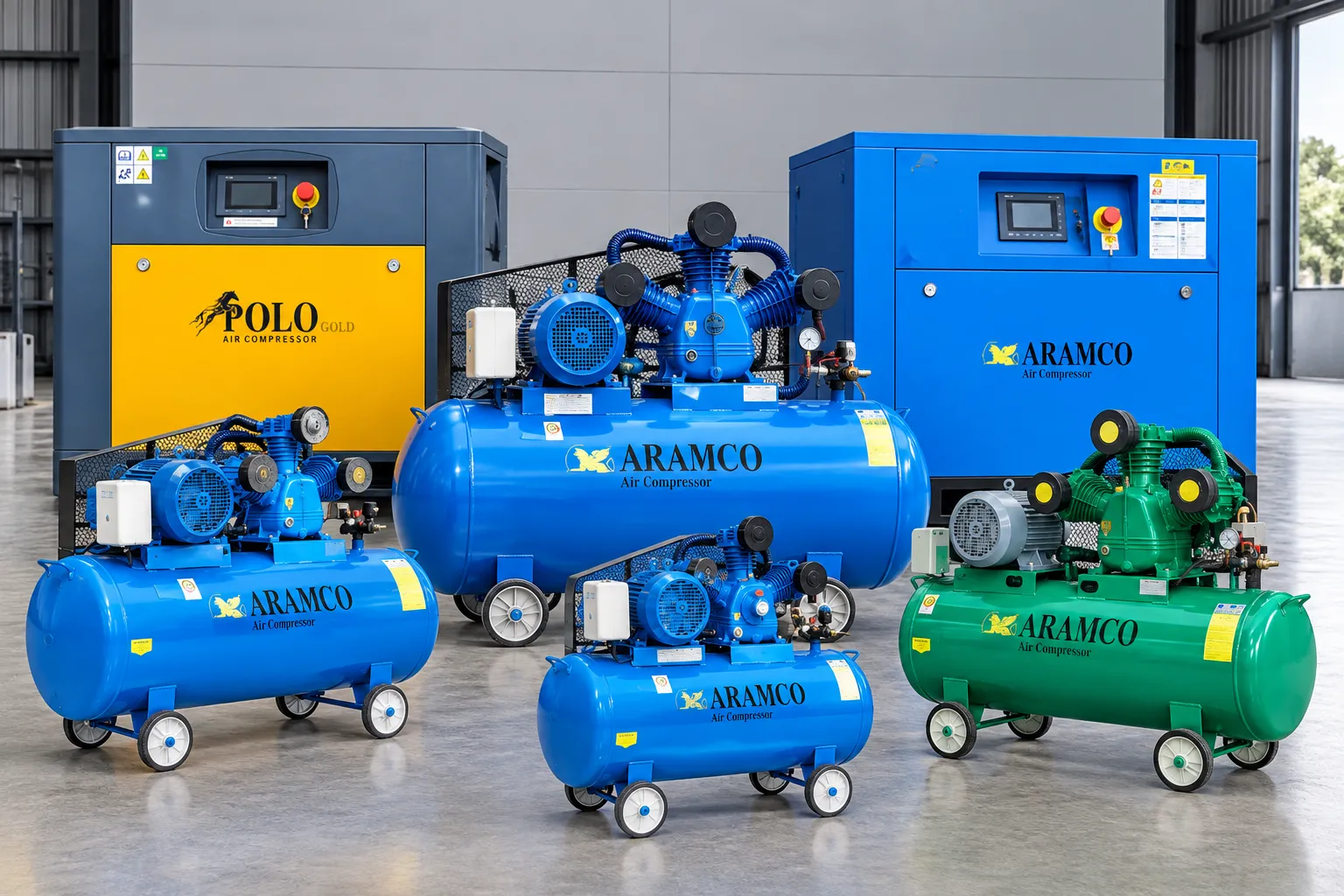 Các dòng máy nén khí ARAMCO với nhiều mức công suất và cấu hình