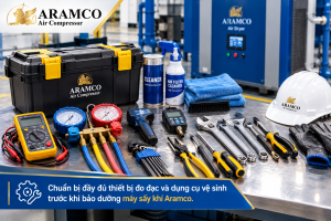 Bảo Dưỡng Máy Sấy Khí Aramco Chuẩn SEO: 4 Mẹo Tránh Sự Cố Đột Ngột 4 Chuẩn bị đầy đủ thiết bị đo đạc và dụng cụ vệ sinh trước khi bảo dưỡng máy sấy khí Aramco.