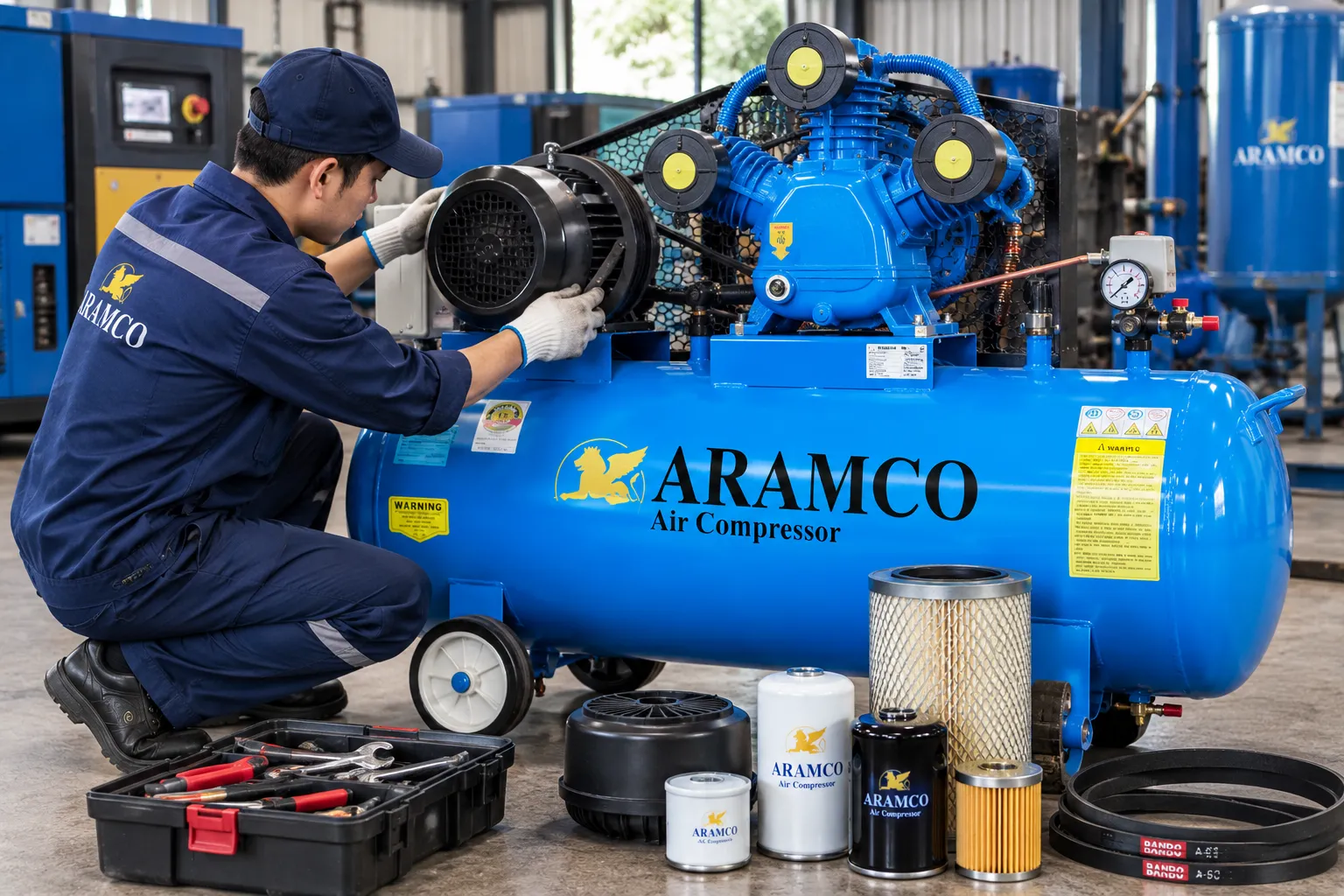 Kiểm tra định kỳ giúp phát hiện sớm phụ tùng máy nén khí bị hao mòn