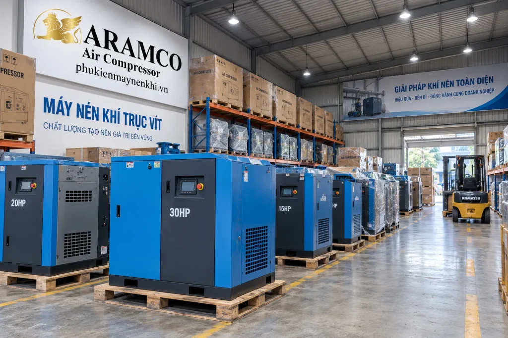 Máy nén khí trục vít Polo được ARAMCO cung cấp cho nhiều nhu cầu khí nén