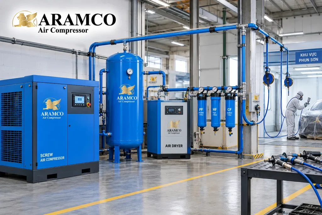 Máy sấy khí được ứng dụng trong nhiều ngành sản xuất và công nghiệp
