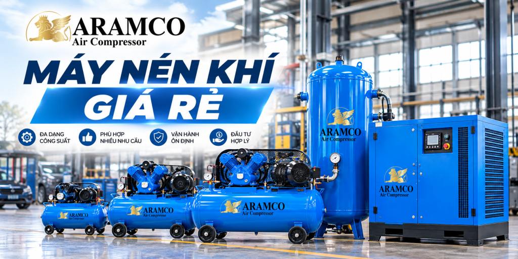 Máy Nén Khí Giá Rẻ Có Tốt Không? 8 Điều Cần Biết Trước Khi Mua 1 banner may nen khi gia re